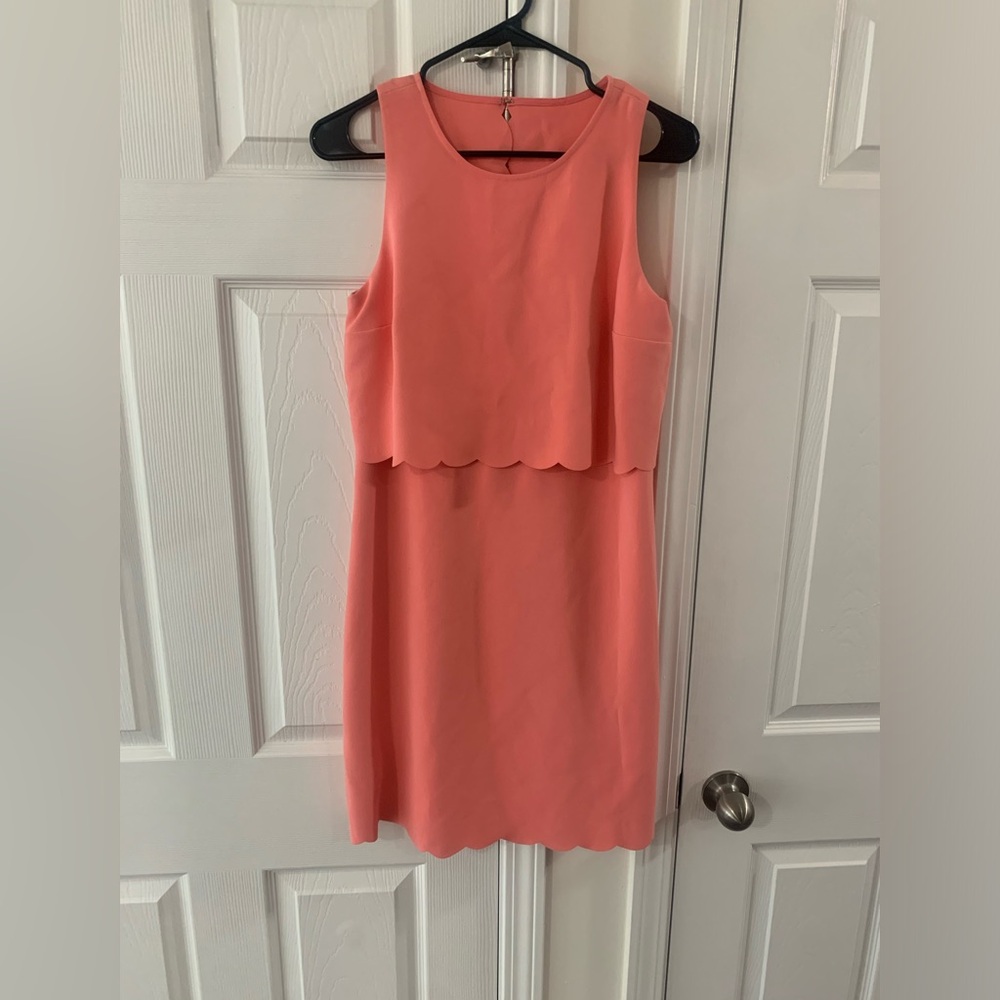 Ann Taylor LOFT Coral Scalloped Dress